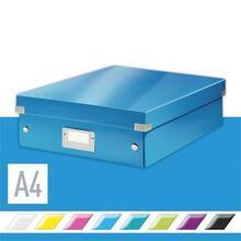 Organizační krabice "Click&Store", modrá, velikost M, lesklá, laminovaný karton, LEITZ - 1/5