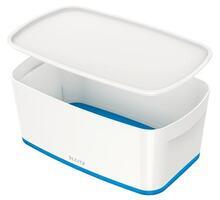 Úložný box s víkem "MyBox", bílo-modrá, malý, LEITZ