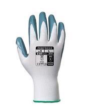 Ochranné rukavice, "Flexo Grip", šedo-bílá, nitril, velikost M - 1/3