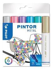 Set dekorativních popisovačů "Pintor M", metalická, 6 barev, 1,4 mm, PILOT