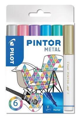 Set dekorativních popisovačů "Pintor F", metalická, 6 barev, 1 mm, PILOT