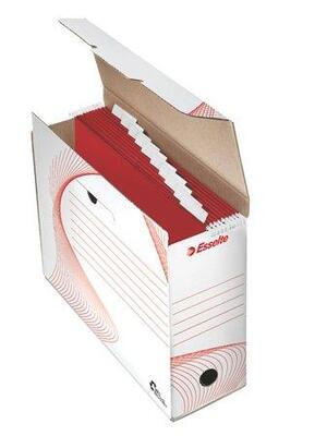 Archivační krabice na závěsné desky "Standard", bílá, 117 mm, A4, recyklovaný karton, ESSELTE - 1
