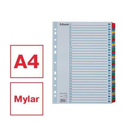 Zesílené rejstříky "Mylar", mix barev, karton, A4, 1-31, ESSELTE - 1