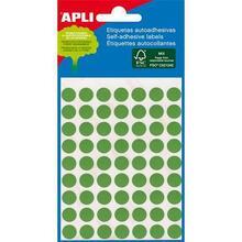 Etikety, zelené, kruhové, průměr 8 mm, 288 etiket/balení, APLI