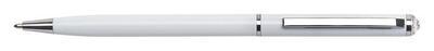 Kuličkové pero "SWS SLIM", bílá, bílý krystal SWAROVSKI®, 13 cm, ART CRYSTELLA® 1805XGS559