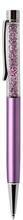 Kuličkové pero s krystaly "MADE WITH SWAROVSKI ELEMENTS", světle purpurová, 14cm