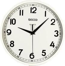 Nástěnné hodiny, bílá, 24,5 cm, černý číselník, SECCO