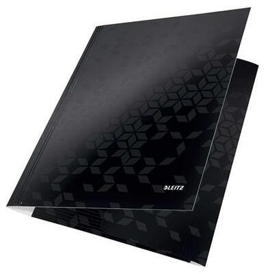 Desky s gumičkou "Wow", černá, lesklé, 15 mm, karton, A4, LEITZ - 1