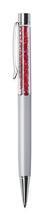 Kuličkové pero, krémově bílá, plněné siamově červenými krystaly SWAROVSKI®, 14 cm, ART CRYSTELLA®