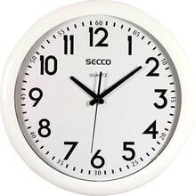 Nástěnné hodiny, bílý rám, 39,5 cm, SECCO