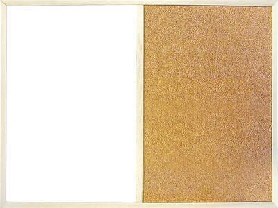 Kombinovaná tabule, kombinace korkové a bílé tabule, 60x80cm, dřevěný rám, VICTORIA - 1