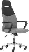 Kancelářská židle "STERLING", šedo-černá, textil, chromová základna, opěrka hlavy