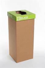 Odpadkový koš na tříděný odpad "Office", zelená, recyklovaný, anglický popis, 60 l, RECOBIN 59991050