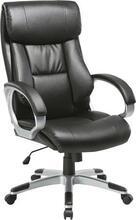 Kancelářská židle "Diamond", černá, potah z PU textilní kůže, plast. opěrka nohou, vysoké opěradlo s