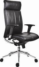 Manažerská židle "Chicago 600 Adj", černá, kožená, stříbrný kříž