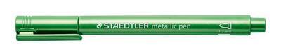 Dekorační popisovač, metalická zelená, 1-2 mm, kuželový hrot, STAEDTLER - 1