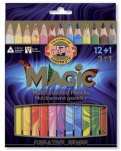 Multibarevné pastelky "Magic 3408", sada různých barev 12+1, trojhranné, KOH-I-NOOR 