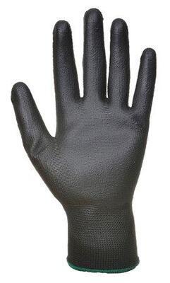Pracovní rukavice máčené na dlani a prstech v polyuretanu, velikost 9, černé - 1