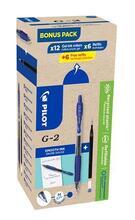 Gelové pero "G-2, Bonus Pack", modrá + náplň, 0,32 mm, stiskací mechanismus, PILOT BL-G2-7-L+BLS-G2-