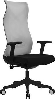 Kancelářská otočná židle "Avalon", opěradlo z šedé síťoviny, černé sedátko, černý plastový kříž