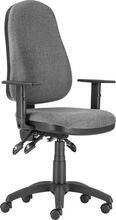 Kancelářská židle, textilní, černá základna, s područkami, "XENIA ASYN", světle šedá