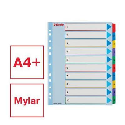 Zesílené rejstříky "Standard", popisovatelná titulní str., mix barev, karton, A4 Maxi, 1-10,  - 1
