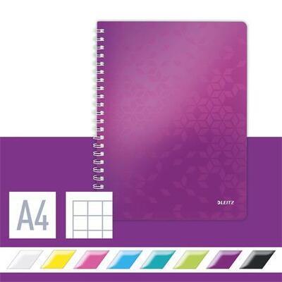 Blok na psaní "Wow", purpurová, A4, čtverečkovaný, LEITZ - 1