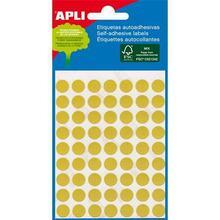 Etikety, žluté, kruhové, průměr 8 mm, 288 etiket/balení, APLI