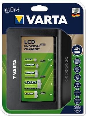 Nabíječka baterií "Universal" AA/AAA/C/D/9V, LCD displej, VARTA  - 1