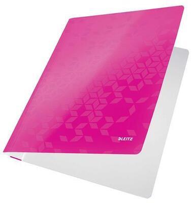 Desky s rychlovazačem "WOW", růžová, lesklé, polaminovaný karton, A4, LEITZ - 1