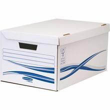 Archivační kontejner s výklopným víkem "Bankers Box Basic", modro-bílá, karton, velký, FELLOWES