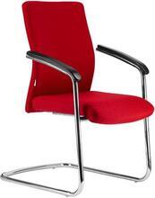 Jednací židle "BOSTON/S", červená, chromovaný rám, čalouněná
