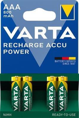 Nabíjecí baterie, AAA (mikrotužková), 4x800 mAh, přednabité, VARTA "Longlife Accu" - 1