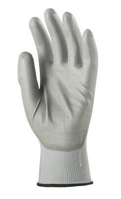 Pracovní rukavice máčené na dlani a prstech v polyuretanu, velikost 10, šedé - 1
