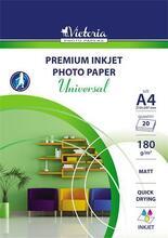 Fotografický papír "Universal", do inkoustové tiskárny, matný, A4, 180g, VICTORIA