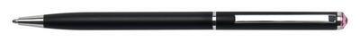 Kuličkové pero "SWS SLIM", černá, růžový krystal SWAROVSKI®, 13 cm, ART CRYSTELLA® 1805XGS510