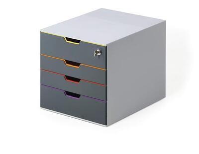 Zásuvkový box "VARICOLOR® SAFE", mix barev, plast,  3+1 uzamykatelná zásuvka, DURABLE  - 1