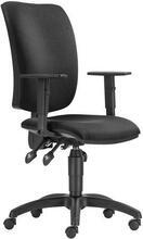 Kancelářská židle "Cinque ASYN", černá, čalounění, s nastavitelnými područkami, černý podstavec