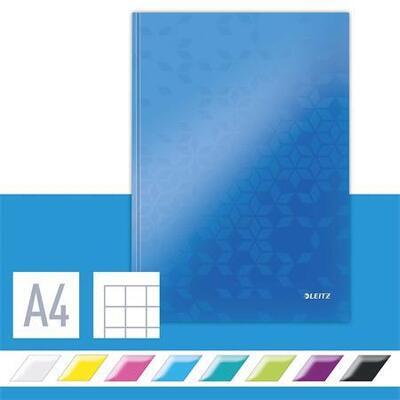 Zápisník "Wow", modrá, čtverečkovaný, A4, 80 listů, lesklá, LEITZ - 1