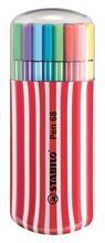 Fixy "Pen 68 Zebrui", sada, 20 různých barev, 1mm, červené pouzdro, STABILO