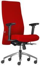 Kancelářská židle "BOSTON H", červená, čalounění textilie, hliníkový kříž