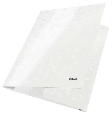 Desky s gumičkou "Wow", bílá, lesklá, karton, 12 mm, A4, LEITZ - 1