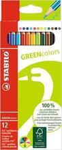 Barevné pastelky "GreenColours", 12ks, šestihranné, STABILO