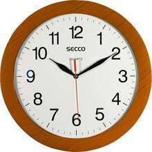 Nástěnné hodiny, vzor dřevo, 30 cm, SECCO