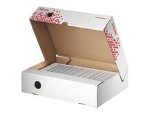 Rychle-složitelná archivační krabice "Speedbox", horizontální, bílá, 80 mm, ESSELTE - 1/2