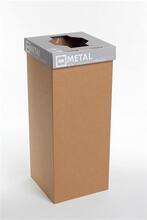 Odpadkový koš na tříděný odpad "Office", šedá, recyklovaný, anglický popis, 60 l, RECOBIN 5999105016