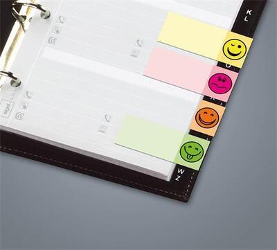 Samolepicí záložky, 5x40 lístků, 20x50 mm, SIGEL, "Smile", mix barev - 1