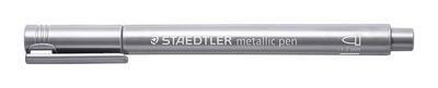 Metalický popisovač, 1-2mm, kuželový hrot, stříbrná, STAEDTLER - 1