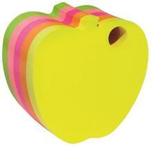 Samolepicí bloček ve tvaru jablka, 5x80 lístků, DONAU, mix barev