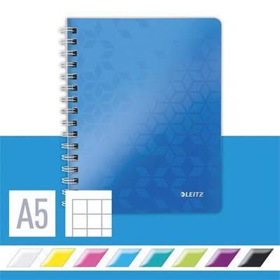 Blok na psaní "Wow", metalická modrá, A5, čtverečkovaný, LEITZ - 1
